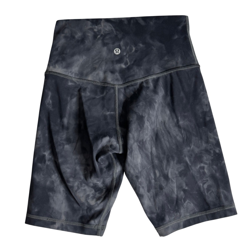Lululemon Align High Rise Bike Shorts Diamond Dye Graphite Grey Womens Size 4